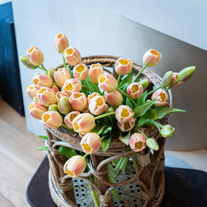 Artificial Tulips Flowers,Soft Touch Latex Bouquet, Fake Tulips,Spring Wedding Home Room Table Centerpiece Decor