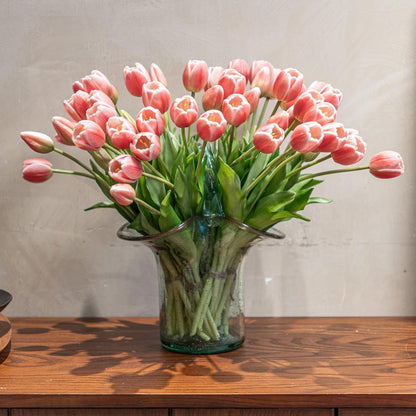 Artificial Tulips Flowers,Soft Touch Latex Bouquet, Fake Tulips,Spring Wedding Home Room Table Centerpiece Decor