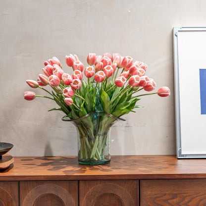 Artificial Tulips Flowers,Soft Touch Latex Bouquet, Fake Tulips,Spring Wedding Home Room Table Centerpiece Decor