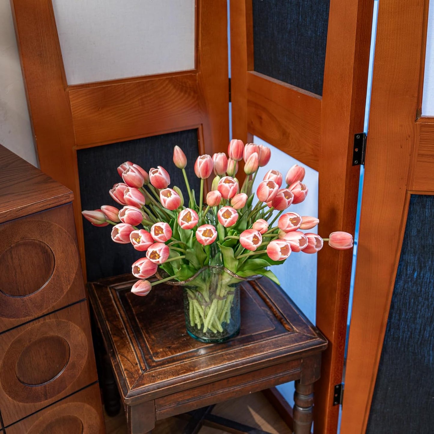 Artificial Tulips Flowers,Soft Touch Latex Bouquet, Fake Tulips,Spring Wedding Home Room Table Centerpiece Decor
