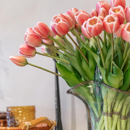 Artificial Tulips Flowers,Soft Touch Latex Bouquet, Fake Tulips,Spring Wedding Home Room Table Centerpiece Decor