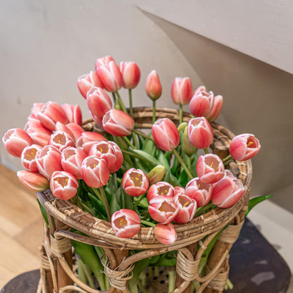 Artificial Tulips Flowers,Soft Touch Latex Bouquet, Fake Tulips,Spring Wedding Home Room Table Centerpiece Decor