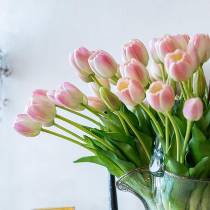 Artificial Tulips Flowers,Soft Touch Latex Bouquet, Fake Tulips,Spring Wedding Home Room Table Centerpiece Decor