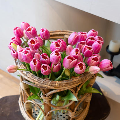 Artificial Tulips Flowers,Soft Touch Latex Bouquet, Fake Tulips,Spring Wedding Home Room Table Centerpiece Decor