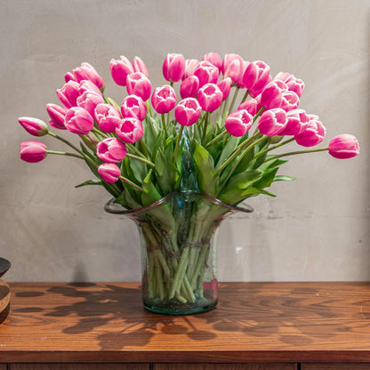 Artificial Tulips Flowers,Soft Touch Latex Bouquet, Fake Tulips,Spring Wedding Home Room Table Centerpiece Decor
