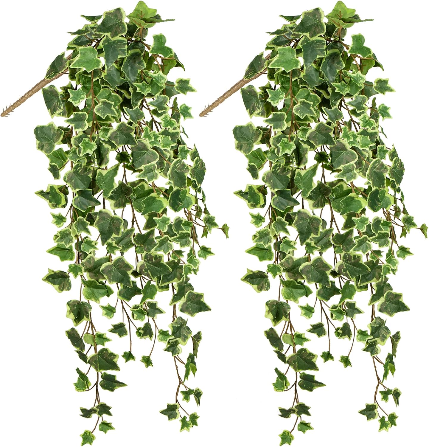 2pcs Artificial Hanging Plants 24" Fake Ivy Vine Faux Ivy Leaves Hanging Plant Greenery for Wall House Room Patio Indoor Outdoor Home Shelf Office Wedding Decor