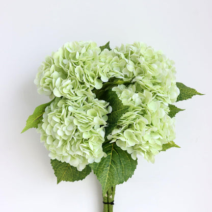 3PCS Long Stem Big Size Flowers Artificial Silk Hydrangea Lifelike Flowers Real Touch Blue Artificial Flowers Wedding Shower Bride Bouquets Office Living Room Table Decorations (21 Inch)