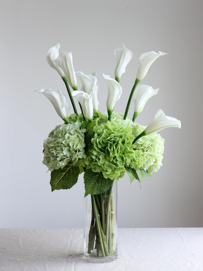 3PCS Long Stem Big Size Flowers Artificial Silk Hydrangea Lifelike Flowers Real Touch Blue Artificial Flowers Wedding Shower Bride Bouquets Office Living Room Table Decorations (21 Inch)