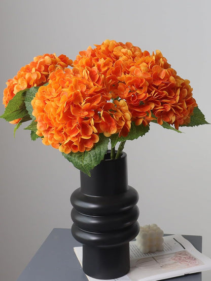 3PCS Long Stem Big Size Flowers Artificial Silk Hydrangea Lifelike Flowers Real Touch Blue Artificial Flowers Wedding Shower Bride Bouquets Office Living Room Table Decorations (21 Inch)
