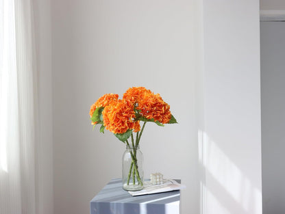 3PCS Long Stem Big Size Flowers Artificial Silk Hydrangea Lifelike Flowers Real Touch Blue Artificial Flowers Wedding Shower Bride Bouquets Office Living Room Table Decorations (21 Inch)