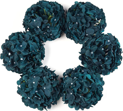 8.7" Silk Hydrangea Flower Heads with Stems, Lilac, Pack of 6