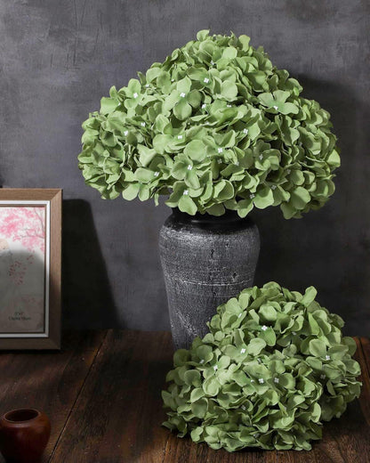 8.7" Silk Hydrangea Flower Heads with Stems, Lilac, Pack of 6