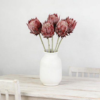 5PCS Artificial King Protea Flowers Real Touch Protea Flower Arrangements Fake King Flowers Stems for Home Garden Wedding Party Decoration