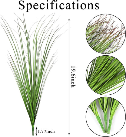 12pcs Artificial Grass Plants,19.68" Faux Shrubs Wheat Grass Greenery Stems Fake Plants for Indoor Outdoor Home Decoration