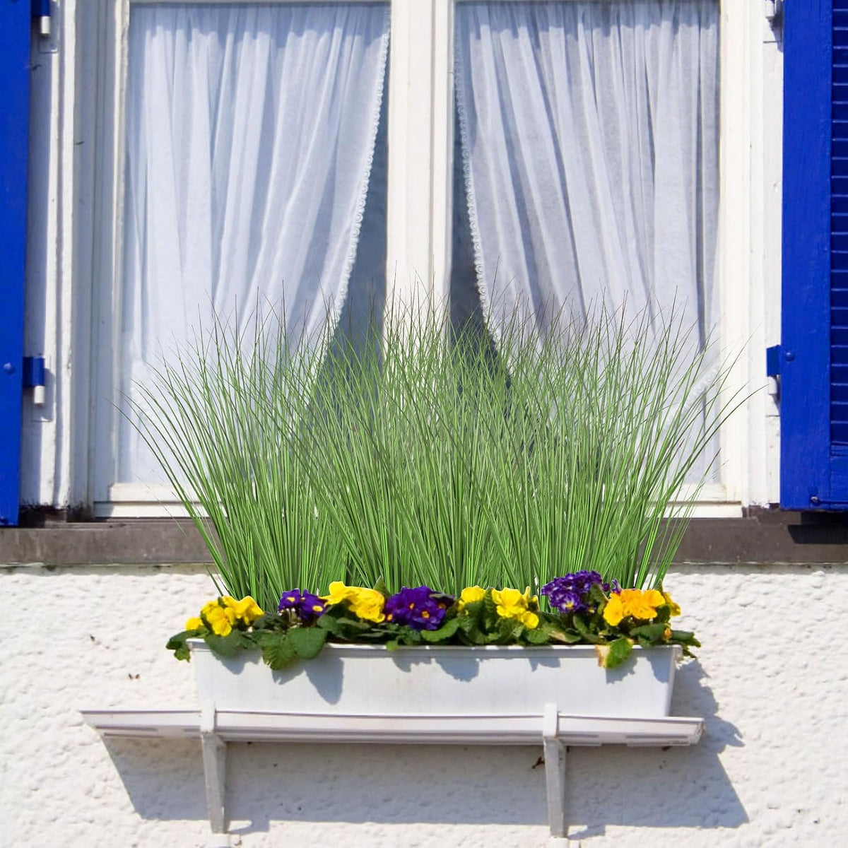12pcs Artificial Grass Plants,19.68" Faux Shrubs Wheat Grass Greenery Stems Fake Plants for Indoor Outdoor Home Decoration