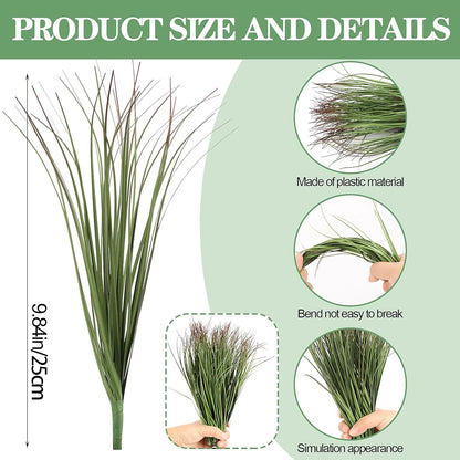 12pcs Artificial Grass Plants,19.68" Faux Shrubs Wheat Grass Greenery Stems Fake Plants for Indoor Outdoor Home Decoration
