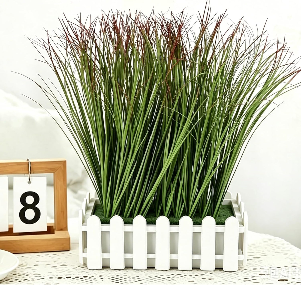 12pcs Artificial Grass Plants,19.68" Faux Shrubs Wheat Grass Greenery Stems Fake Plants for Indoor Outdoor Home Decoration