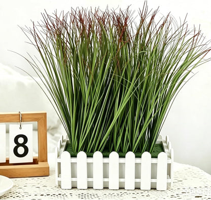 12pcs Artificial Grass Plants,19.68" Faux Shrubs Wheat Grass Greenery Stems Fake Plants for Indoor Outdoor Home Decoration