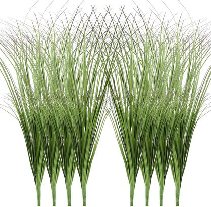 12pcs Artificial Grass Plants,19.68" Faux Shrubs Wheat Grass Greenery Stems Fake Plants for Indoor Outdoor Home Decoration