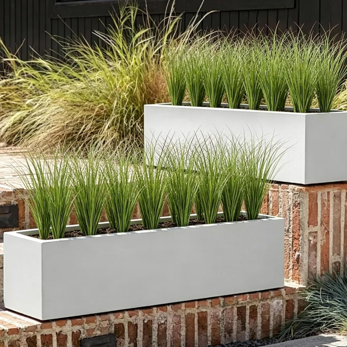 12pcs Artificial Grass Plants,19.68" Faux Shrubs Wheat Grass Greenery Stems Fake Plants for Indoor Outdoor Home Decoration