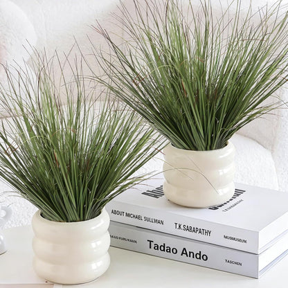 12pcs Artificial Grass Plants,19.68" Faux Shrubs Wheat Grass Greenery Stems Fake Plants for Indoor Outdoor Home Decoration