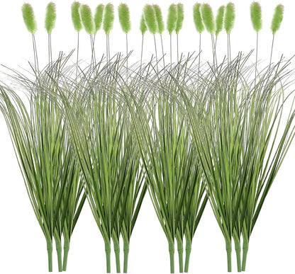 12pcs Artificial Grass Plants,19.68" Faux Shrubs Wheat Grass Greenery Stems Fake Plants for Indoor Outdoor Home Decoration
