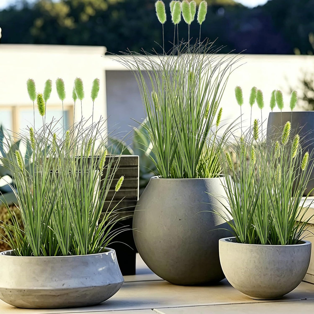 12pcs Artificial Grass Plants,19.68" Faux Shrubs Wheat Grass Greenery Stems Fake Plants for Indoor Outdoor Home Decoration