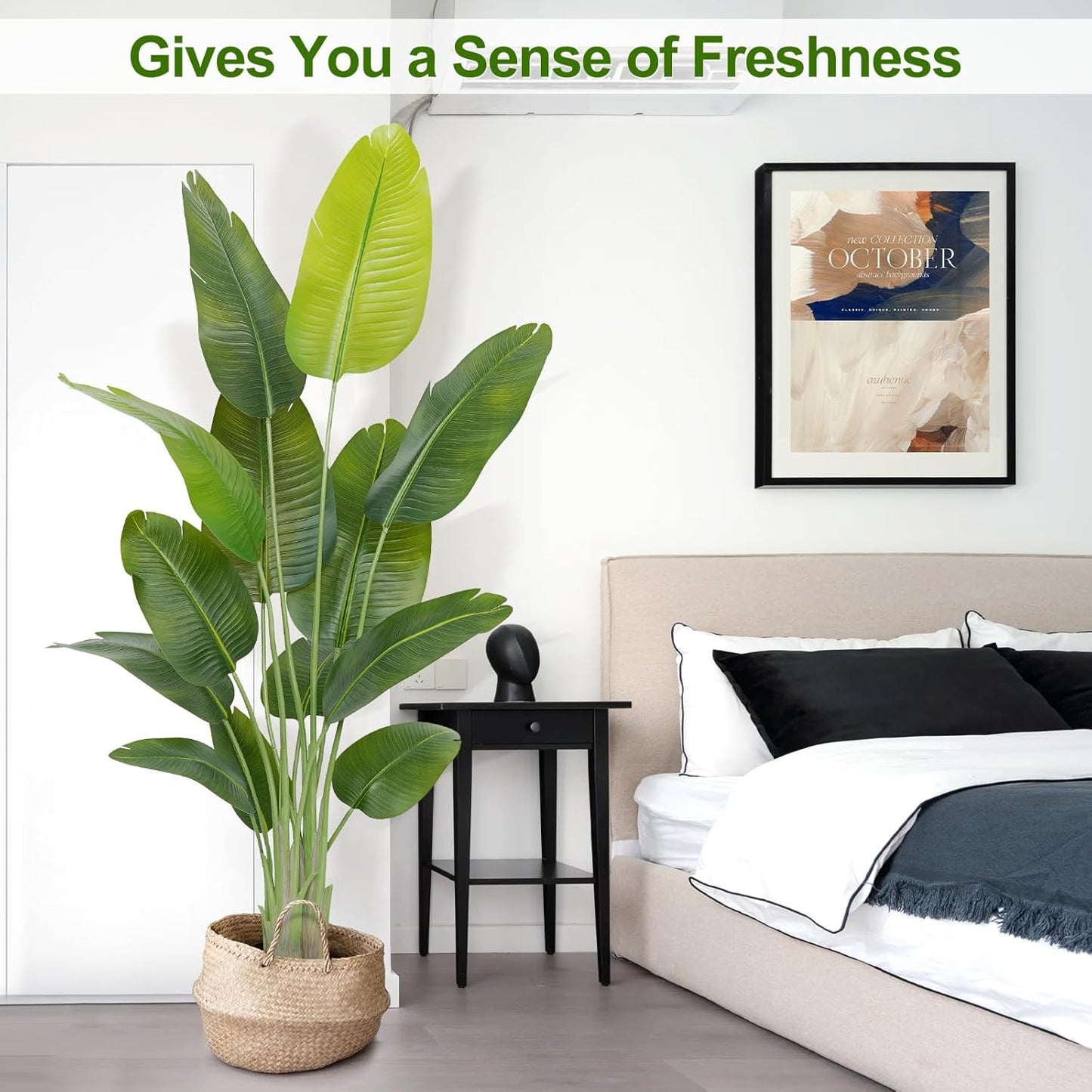 Lifelike Bird of Paradise Artificial Plant,6.6ft Faux Banana Leaf Tree with 15 Trunks - Perfect Indoor Silk Floor Plant for Home Decor in Living Room, Office, and Bedroom