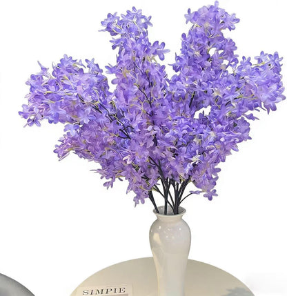 Simulated cross cherry blossoms, lilacs, 5 branches, 32 inches (Purple)