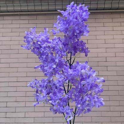 Simulated cross cherry blossoms, lilacs, 5 branches, 32 inches (Purple)