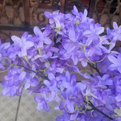 Simulated cross cherry blossoms, lilacs, 5 branches, 32 inches (Purple)