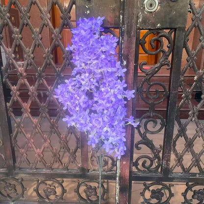 Simulated cross cherry blossoms, lilacs, 5 branches, 32 inches (Purple)