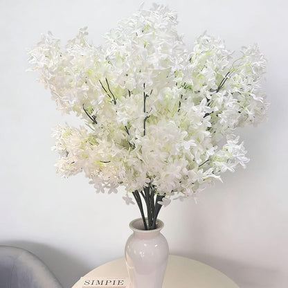Simulated cross cherry blossoms, lilacs, 5 branches, 32 inches (Purple)