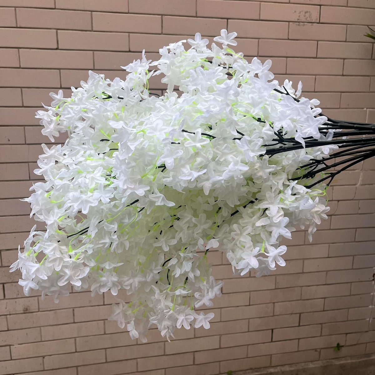 Simulated cross cherry blossoms, lilacs, 5 branches, 32 inches (Purple)