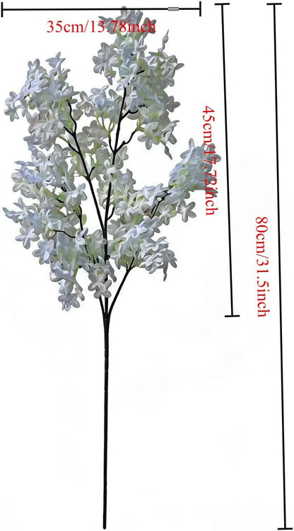Simulated cross cherry blossoms, lilacs, 5 branches, 32 inches (Purple)