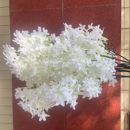 Simulated cross cherry blossoms, lilacs, 5 branches, 32 inches (Purple)