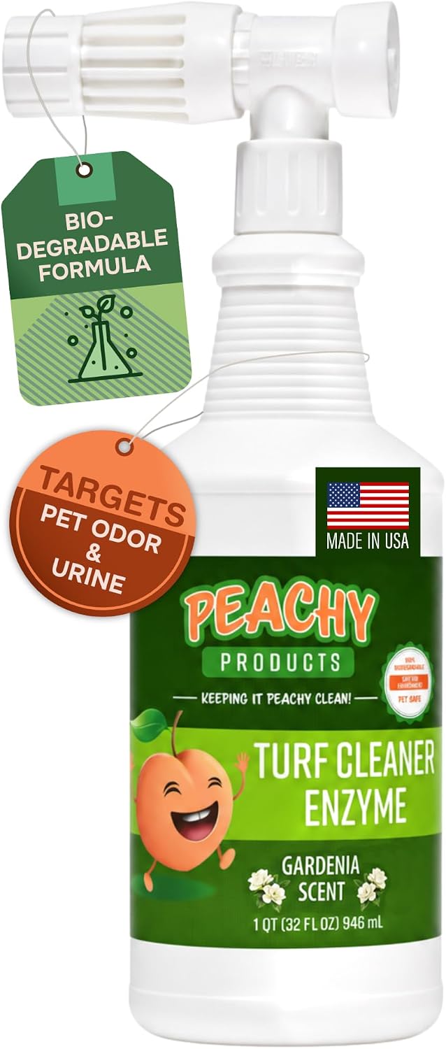 Turf Urine & Odor Eliminator Outdoor Enzyme Pet Odor Remover for Artificial Grass, Synthetic Turf, Concrete, Rocks, Dog Runs, Kennels, Patios and Backyard Pet Areas