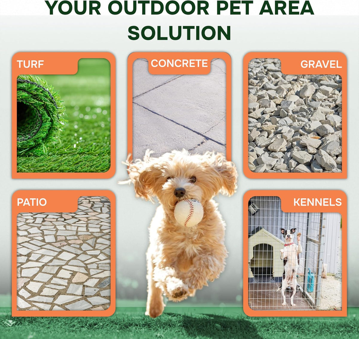 Turf Urine & Odor Eliminator Outdoor Enzyme Pet Odor Remover for Artificial Grass, Synthetic Turf, Concrete, Rocks, Dog Runs, Kennels, Patios and Backyard Pet Areas
