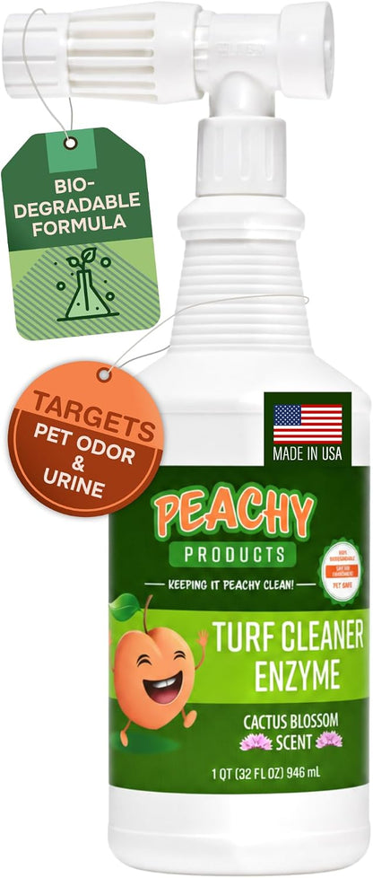 Turf Urine & Odor Eliminator Outdoor Enzyme Pet Odor Remover for Artificial Grass, Synthetic Turf, Concrete, Rocks, Dog Runs, Kennels, Patios and Backyard Pet Areas