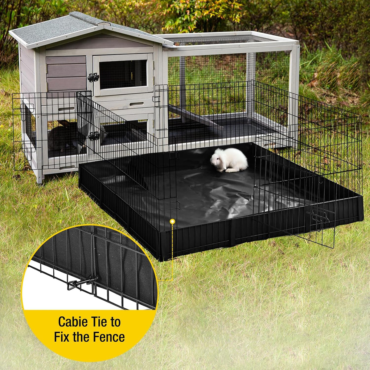 Rabbit Playpen Pet Pen Small Animal Cage with Waterproof Liner - Extension Playpen