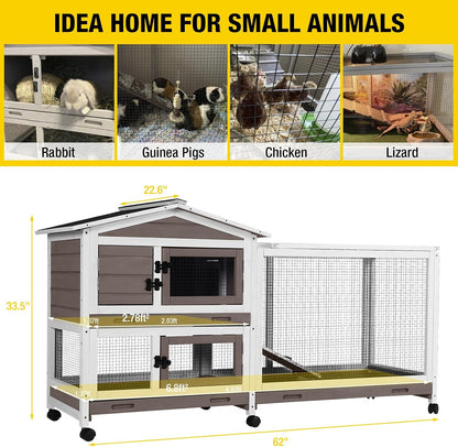 Rabbit Playpen Pet Pen Small Animal Cage with Waterproof Liner - Extension Playpen