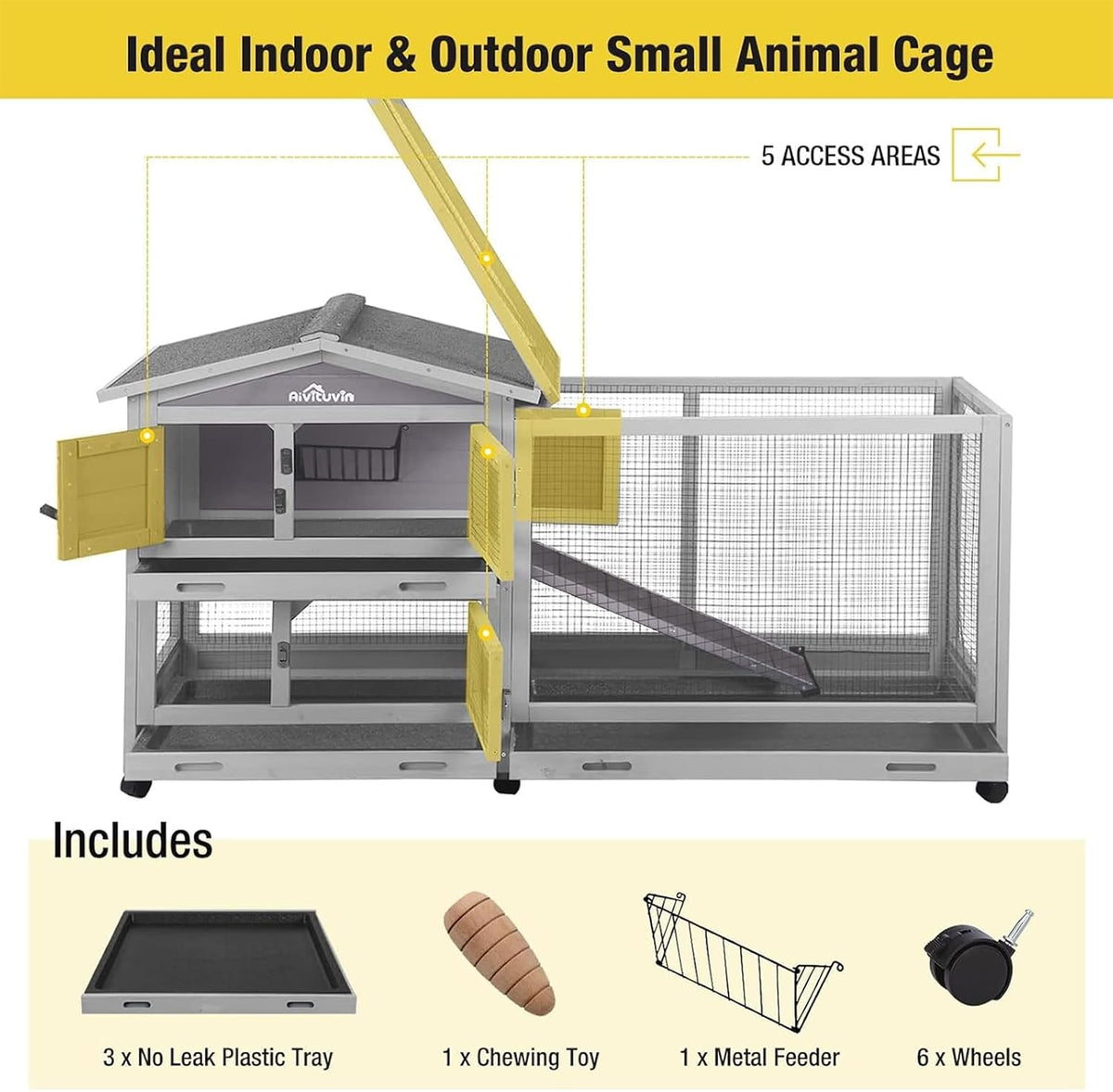 Rabbit Playpen Pet Pen Small Animal Cage with Waterproof Liner - Extension Playpen
