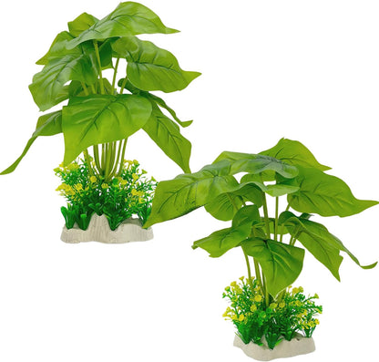 Silk Aquarium Plants 2-Pack 10.2 Inch Tall – Soft Realistic Artificial Silk Plants for Fish Tank, Safe Habitat Decor for All Fish Species