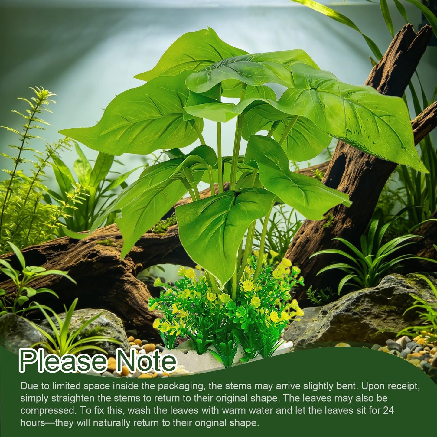 Silk Aquarium Plants 2-Pack 10.2 Inch Tall – Soft Realistic Artificial Silk Plants for Fish Tank, Safe Habitat Decor for All Fish Species