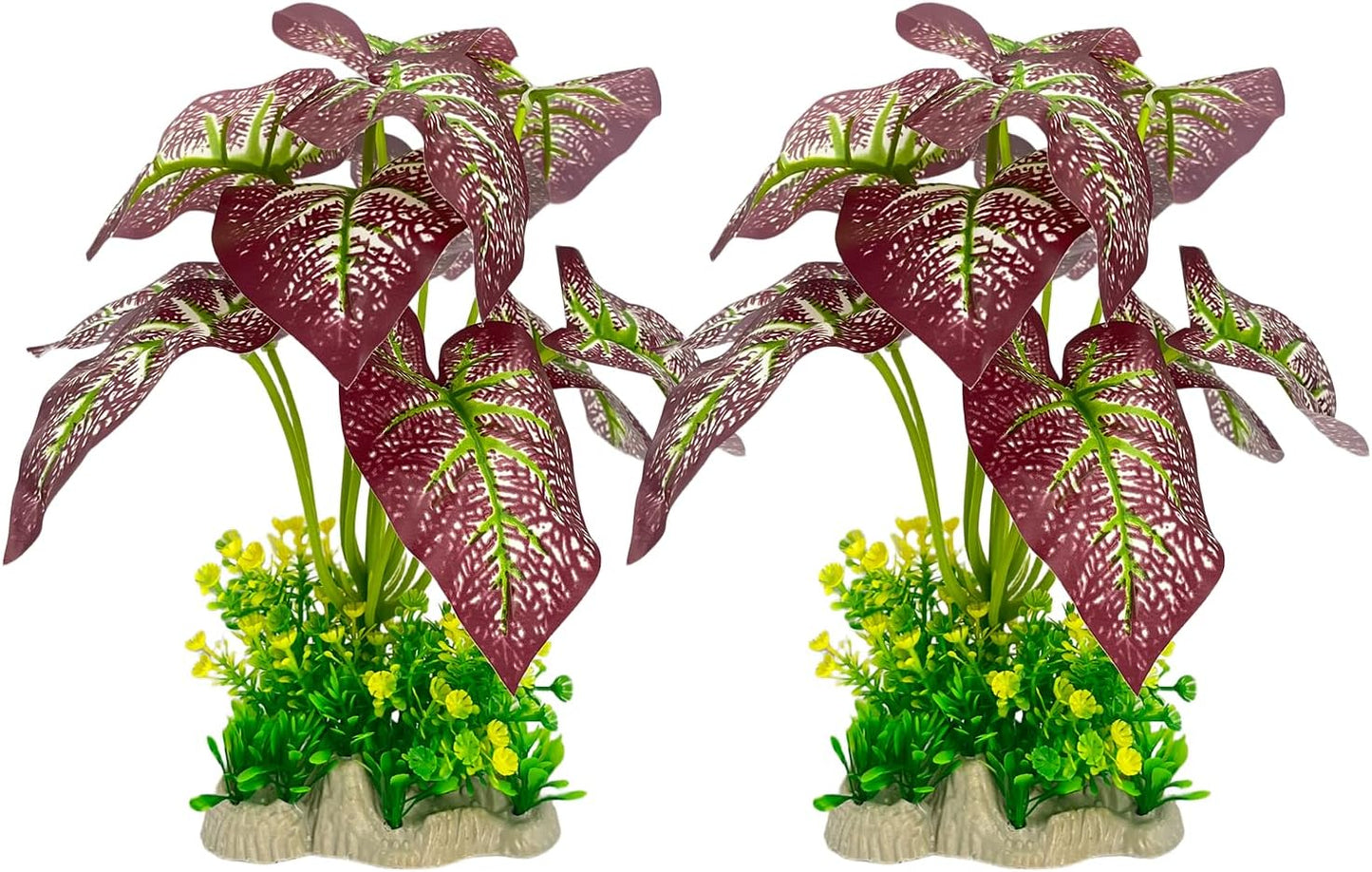 Silk Aquarium Plants 2-Pack 10.2 Inch Tall – Soft Realistic Artificial Silk Plants for Fish Tank, Safe Habitat Decor for All Fish Species