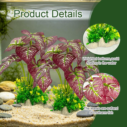 Silk Aquarium Plants 2-Pack 10.2 Inch Tall – Soft Realistic Artificial Silk Plants for Fish Tank, Safe Habitat Decor for All Fish Species