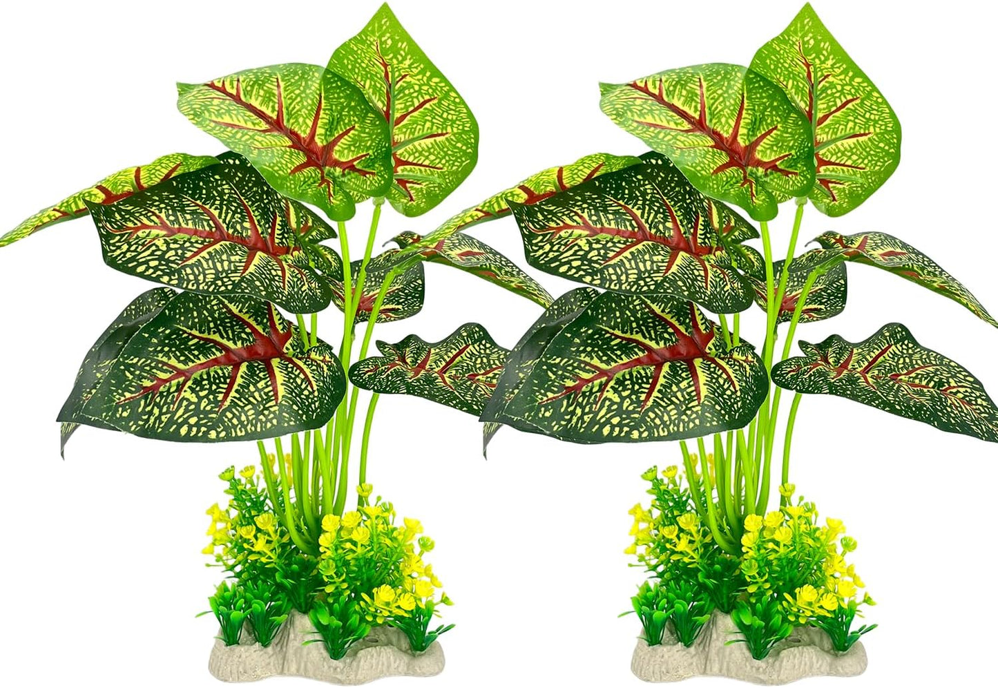 Silk Aquarium Plants 2-Pack 10.2 Inch Tall – Soft Realistic Artificial Silk Plants for Fish Tank, Safe Habitat Decor for All Fish Species