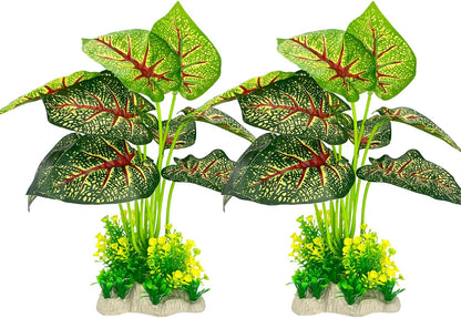 Silk Aquarium Plants 2-Pack 10.2 Inch Tall – Soft Realistic Artificial Silk Plants for Fish Tank, Safe Habitat Decor for All Fish Species