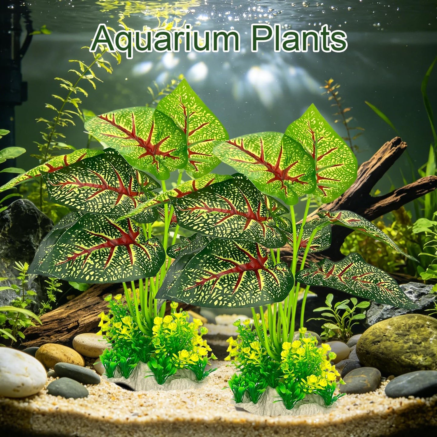 Silk Aquarium Plants 2-Pack 10.2 Inch Tall – Soft Realistic Artificial Silk Plants for Fish Tank, Safe Habitat Decor for All Fish Species