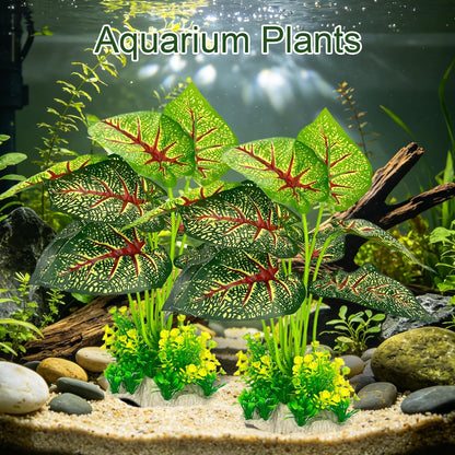 Silk Aquarium Plants 2-Pack 10.2 Inch Tall – Soft Realistic Artificial Silk Plants for Fish Tank, Safe Habitat Decor for All Fish Species